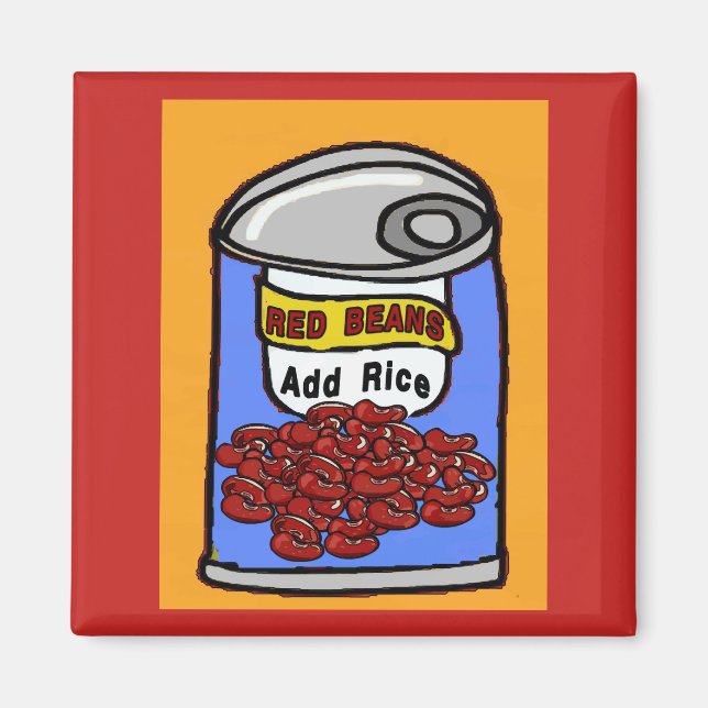 Red Beans, add rice, comical can Magnet (Front)