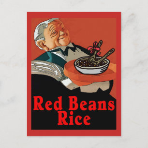 Red Beans & Rice ,vintage waiter Postcard
