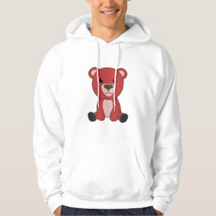 Red Bear Colourful Bear Cute Animals Teddy Hoodie