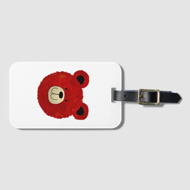 Red Bear Luggage Tag (Front Horizontal)
