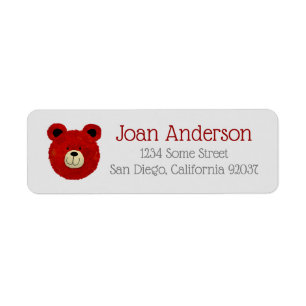Red Bear Return Address Label