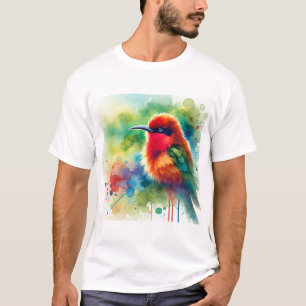 Red bearded Bee eater 170724AREF104 - Watercolor T-Shirt