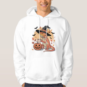 Red Bearded Dragon Halloween Witch Art Hoodie