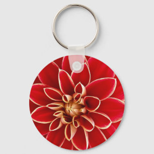 Red Beautiful Floral Flower Bud Blooming Bright Key Ring