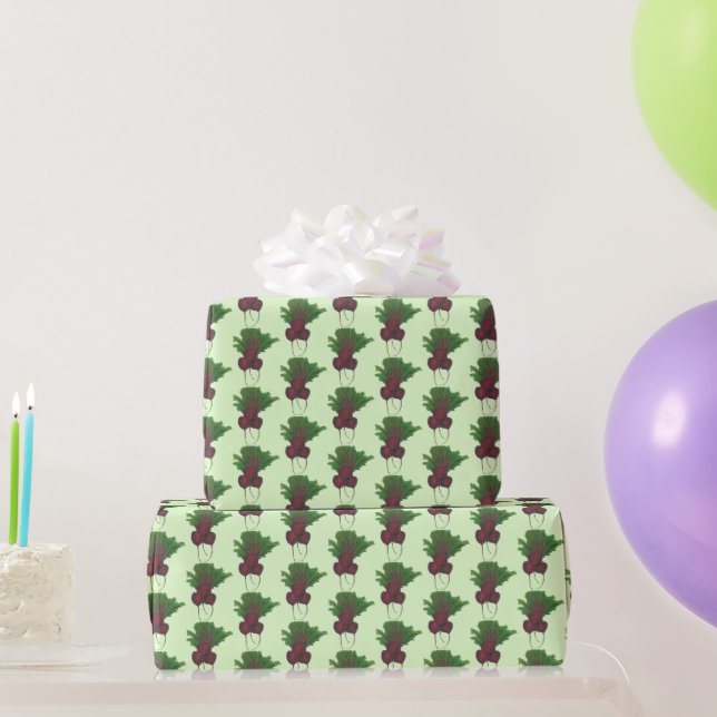 Red Beet Bunch Root Vegetable Garden Beetroot Wrapping Paper (Party Gifts)