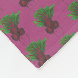 Red Beet Bunch Vegetable Vegetarian Gardening Food Fleece Blanket