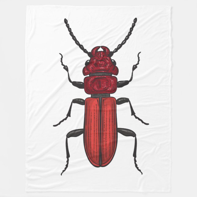 Red beetle fleece blanket (Front)