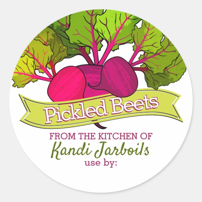  Red beets personalised home canning homemade by Classic Round Sticker (Front)