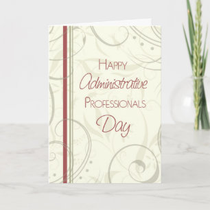 Red Beige Administrative Professionals Day Card