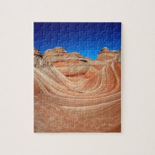 Red, Beige and yellow striping in wind  and Jigsaw Puzzle