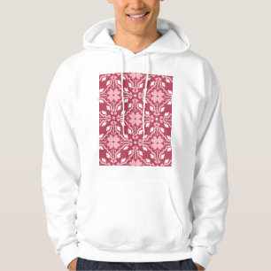 Red, beige floral, seamless wallpaper pattern. hoodie