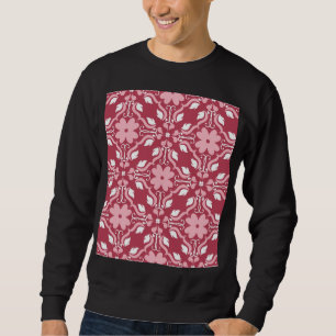 Red, beige floral, seamless wallpaper pattern. sweatshirt