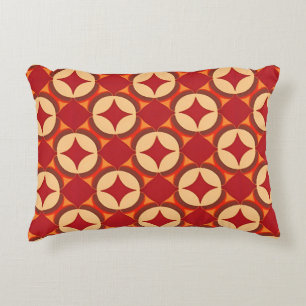 Red Beige Geometric Pattern For Modern Decor ✨ Decorative Cushion