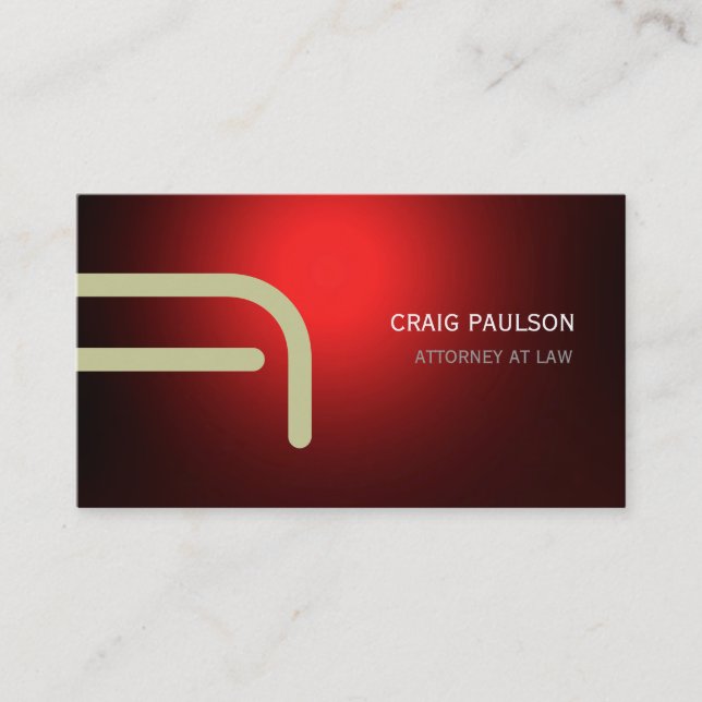 Red Beige Grey Monogram Attorney Business Card (Front)