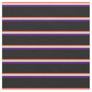 Red, Beige, Indigo, and Black Lines Pattern Fabric