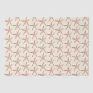 Red Beige Marine Life Starfish Pattern Tissue Paper
