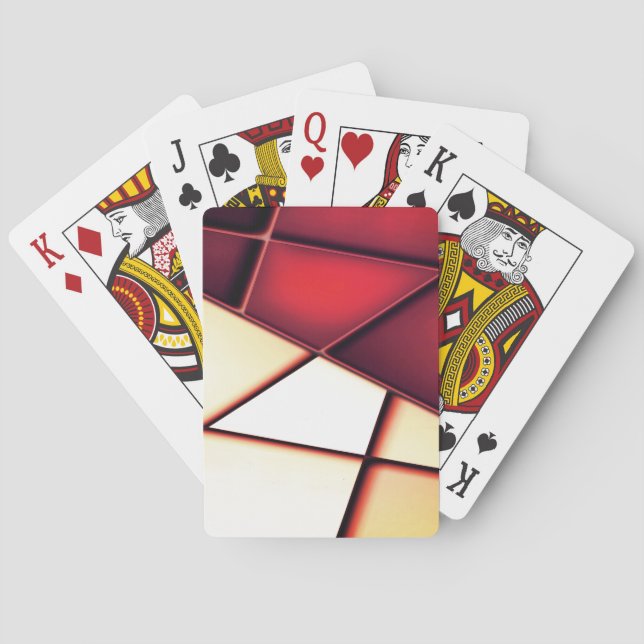 Red beige rectangle trapezoids, and power to alter playing cards (Back)
