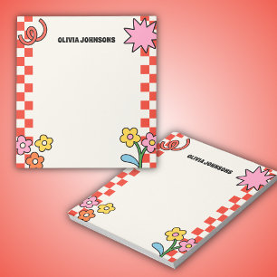 Red Beige Retro School Teacher Appreciation Gift Notepad