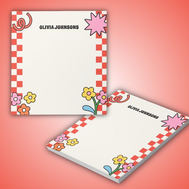 Red Beige Retro School Teacher Appreciation Gift Notepad (Creator Uploaded)