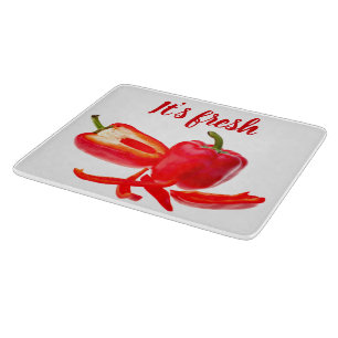 Red bel pepper photo with customisable text cutting board