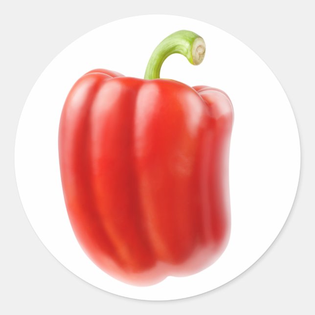 Red bell pepper classic round sticker (Front)