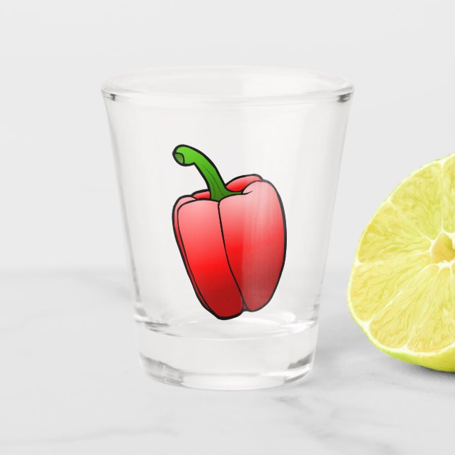Red Bell Pepper Shot Glass (Front)