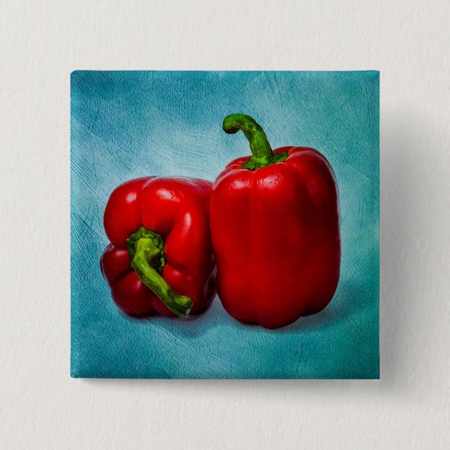 Red Bell Peppers 15 Cm Square Badge (Front)