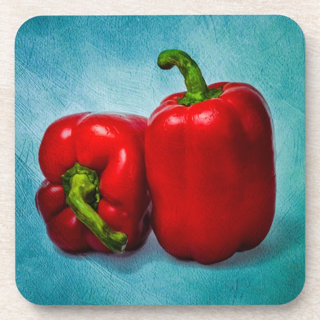Red Bell Peppers Coaster (Front)