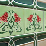 Red Bellflower Decor Art Nouveau Art Deco Ceramic Tile<br><div class="desc">Welcome to CreaTile! Here you will find handmade tile designs that I have personally crafted and vintage ceramic and porcelain clay tiles, whether stained or natural. I love to design tile and ceramic products, hoping to give you a way to transform your home into something you enjoy visiting again and...</div>