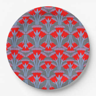 Red Bellflower  Paper Plate