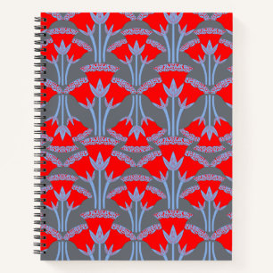 Red Bellflower Spiral Notebook