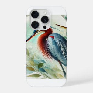 Red bellied heron 111024AREF107 - Watercolor iPhone 15 Pro Case