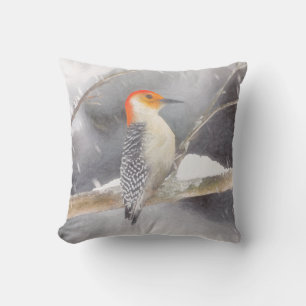Red-Bellied Woodpecker Painting Original Bird Art Cushion