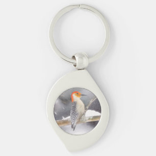 Red-Bellied Woodpecker Painting Original Bird Art Key Ring