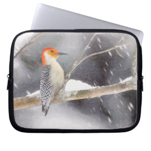 Red-Bellied Woodpecker Painting Original Bird Art Laptop Sleeve