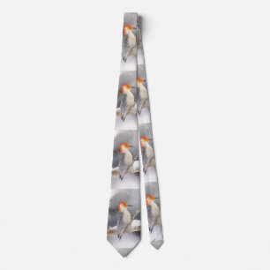 Red-Bellied Woodpecker Painting Original Bird Art Tie
