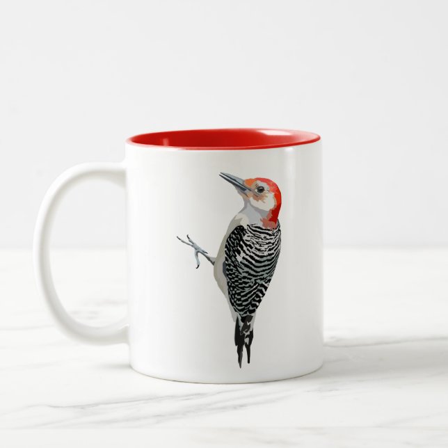 Red-bellied Woodpecker Two-Tone Coffee Mug (Left)