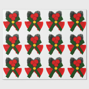 Red Bells And Holly Wrapping Paper