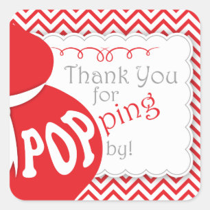 Red Belly Bump Baby Shower Favour Stickers