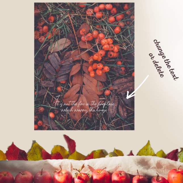 Red berries and brown autumn leaves  poster (Creator Uploaded)