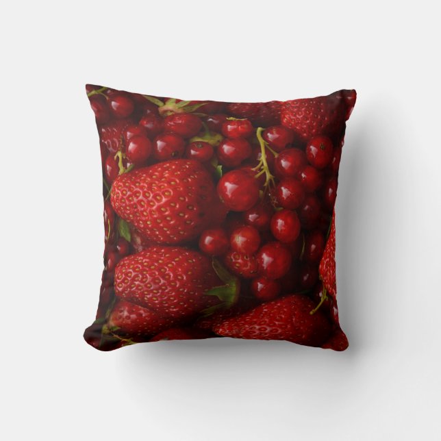 Red Berries and Strawberries Cushion (Front)