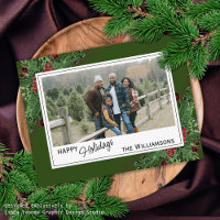 Red Berries Green Holly Cute Botanical Foliage
