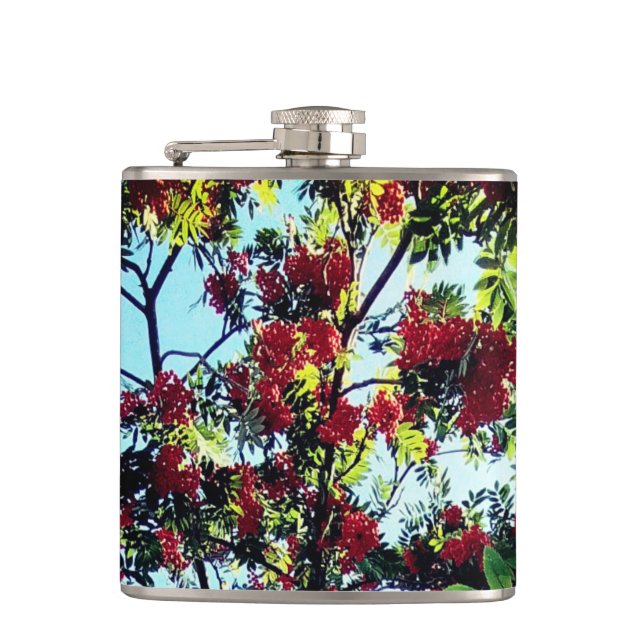 Red berries hip flask (Front)