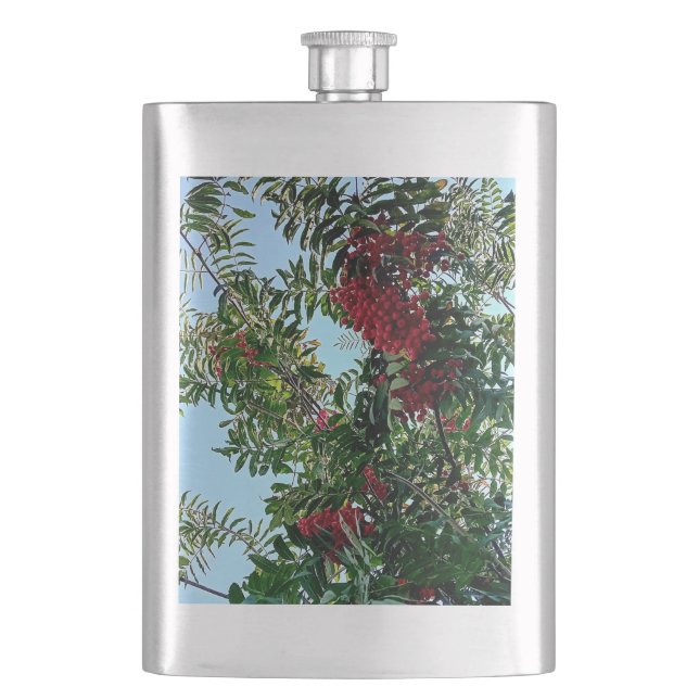 Red berries hip flask (Front)