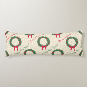 Red Berries Holly Merry Christmas Body Cushion