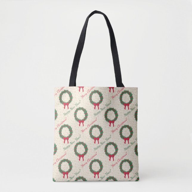 Red Berries Holly Merry Christmas Tote Bag (Front)