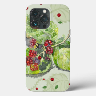 Red berries of blackberry iPhone 13 pro case