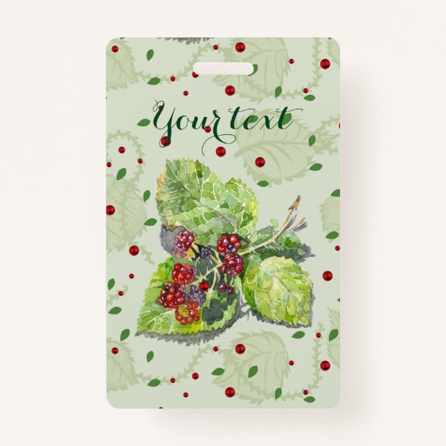 Red berries of blackberry ID badge (Front)