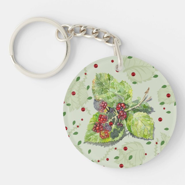 Red berries of blackberry key ring (Front)