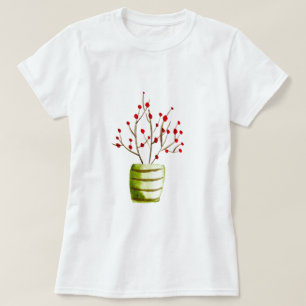 Red Berries watercolor Christmas T-Shirt